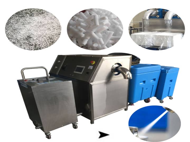 Dry ice pellet making and blasting equipment production line