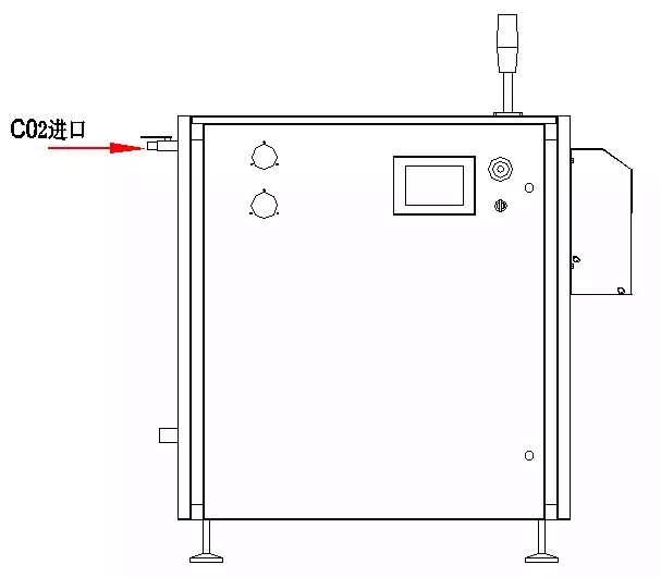 Figure to show location to connect gas cylinder